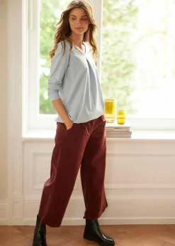 Weite Stretchcord-Culotte mit High-Waist-Bequembund, 7/8-Länge|bonprix Outlet