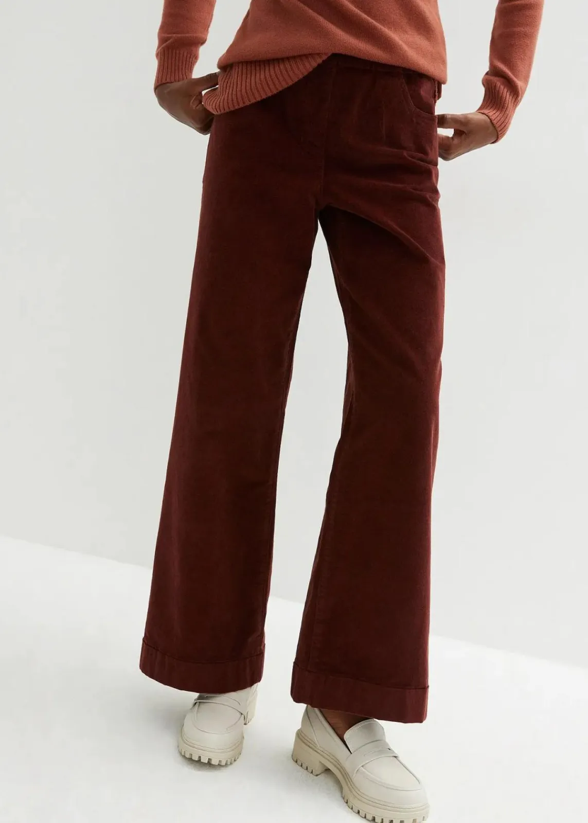 Weite Stretch-Cordhose, High-Waist|bonprix Sale