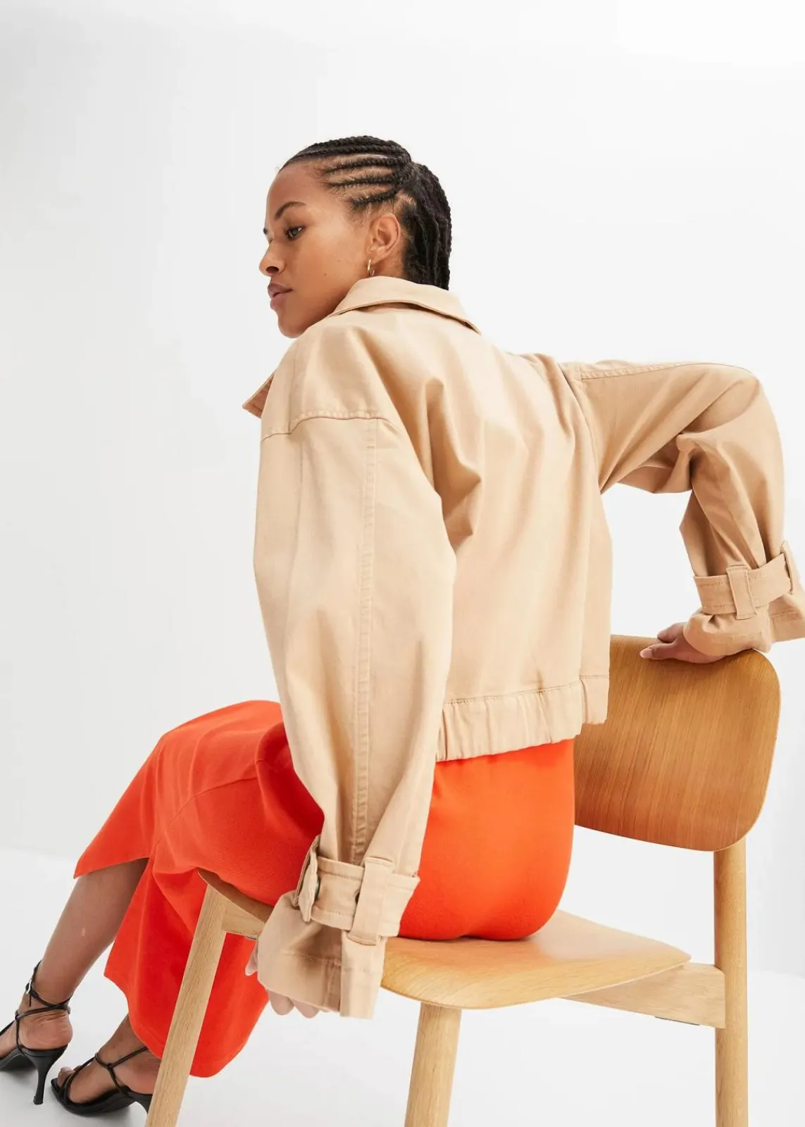 Weite Twill-Jacke mit aufgesetzten Taschen|bonprix Best