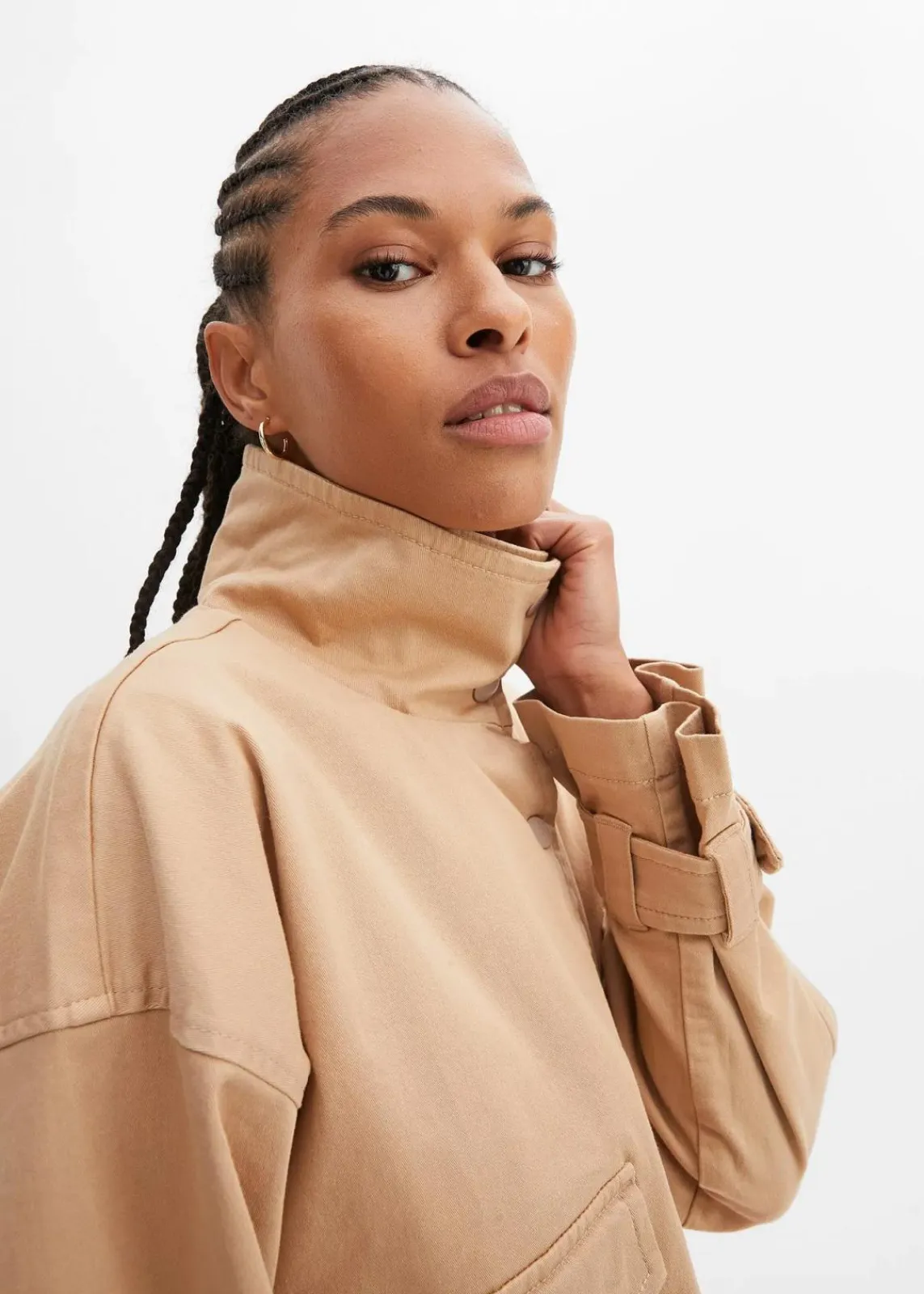 Weite Twill-Jacke mit aufgesetzten Taschen|bonprix Best