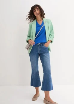 Weites Long-Shirt mit V-Ausschnitt, Kurzarm (5er Pack)|bonprix Discount