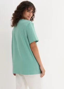 Weites Long-Shirt mit V-Ausschnitt, Kurzarm (5er Pack)|bonprix Clearance