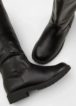bonprix Gefütterte Winterschuhe|Stiefel|Weitschaftstiefel schwarz