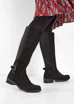 Weitschaftstiefel aus Leder|bonprix New