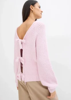bonprix Bekleidung·Umstandsmode|Strickmode|Wendestrickjacke mit Schleifen puderflieder