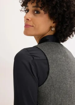 bonprix Bekleidung·Hosen|Jacken & Mäntel|Weste schwarz/wollweiß meliert