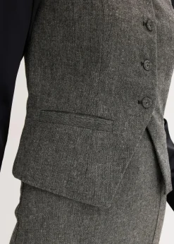 bonprix Bekleidung·Hosen|Jacken & Mäntel|Weste schwarz/wollweiß meliert