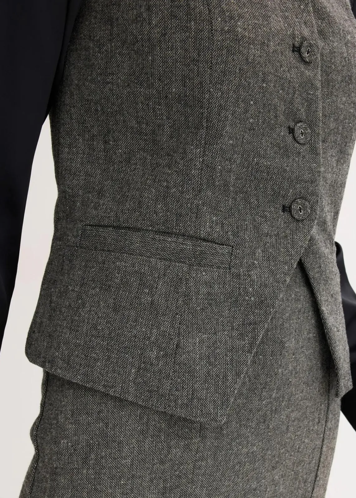 bonprix Bekleidung·Hosen|Jacken & Mäntel|Weste schwarz/wollweiß meliert