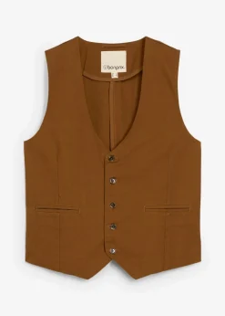 bonprix Große Größen|Jacken & Mäntel|Weste aus Baumwollcanvas gewürzbraun