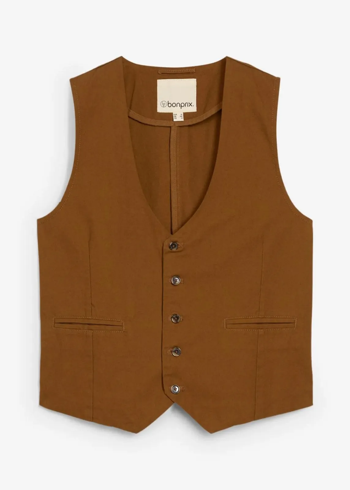 bonprix Große Größen|Jacken & Mäntel|Weste aus Baumwollcanvas gewürzbraun