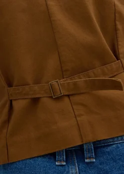 bonprix Große Größen|Jacken & Mäntel|Weste aus Baumwollcanvas gewürzbraun