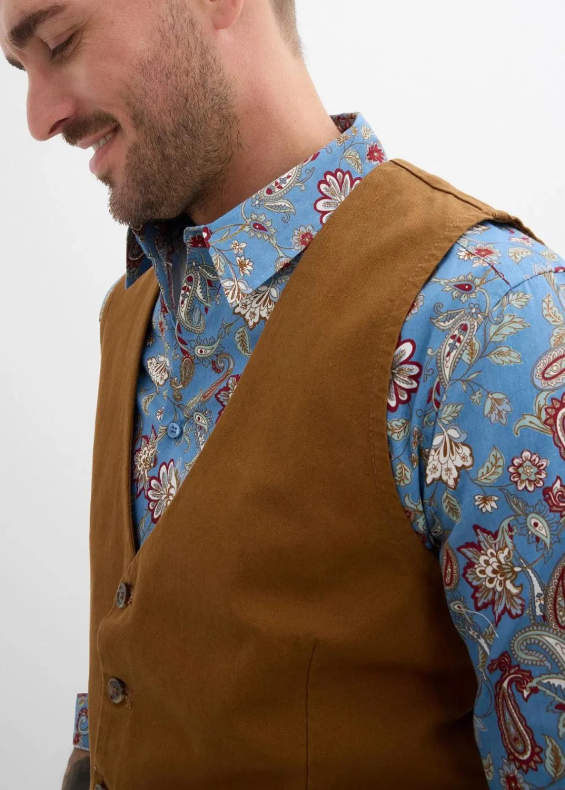 bonprix Große Größen|Jacken & Mäntel|Weste aus Baumwollcanvas gewürzbraun