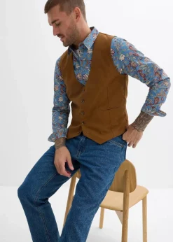 bonprix Große Größen|Jacken & Mäntel|Weste aus Baumwollcanvas gewürzbraun