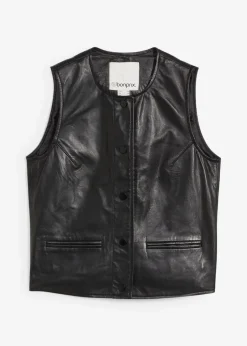 bonprix Bekleidung·Hosen|Jacken & Mäntel|Weste aus Lammnappa schwarz