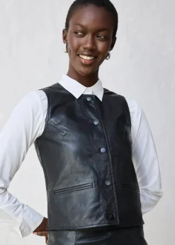 bonprix Bekleidung·Hosen|Jacken & Mäntel|Weste aus Lammnappa schwarz