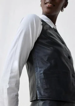 bonprix Bekleidung·Hosen|Jacken & Mäntel|Weste aus Lammnappa schwarz