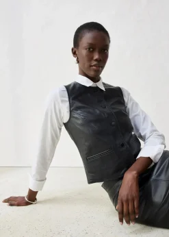 bonprix Bekleidung·Hosen|Jacken & Mäntel|Weste aus Lammnappa schwarz