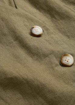 bonprix Bekleidung·Hosen|Jacken & Mäntel|Weste aus reinem Leinen dunkeloliv