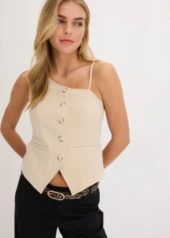 Weste mit Knopfleiste|bonprix Clearance