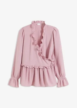 bonprix Blusen & Tuniken|Bekleidung·Jacken & Mäntel|Wickelbluse rosa