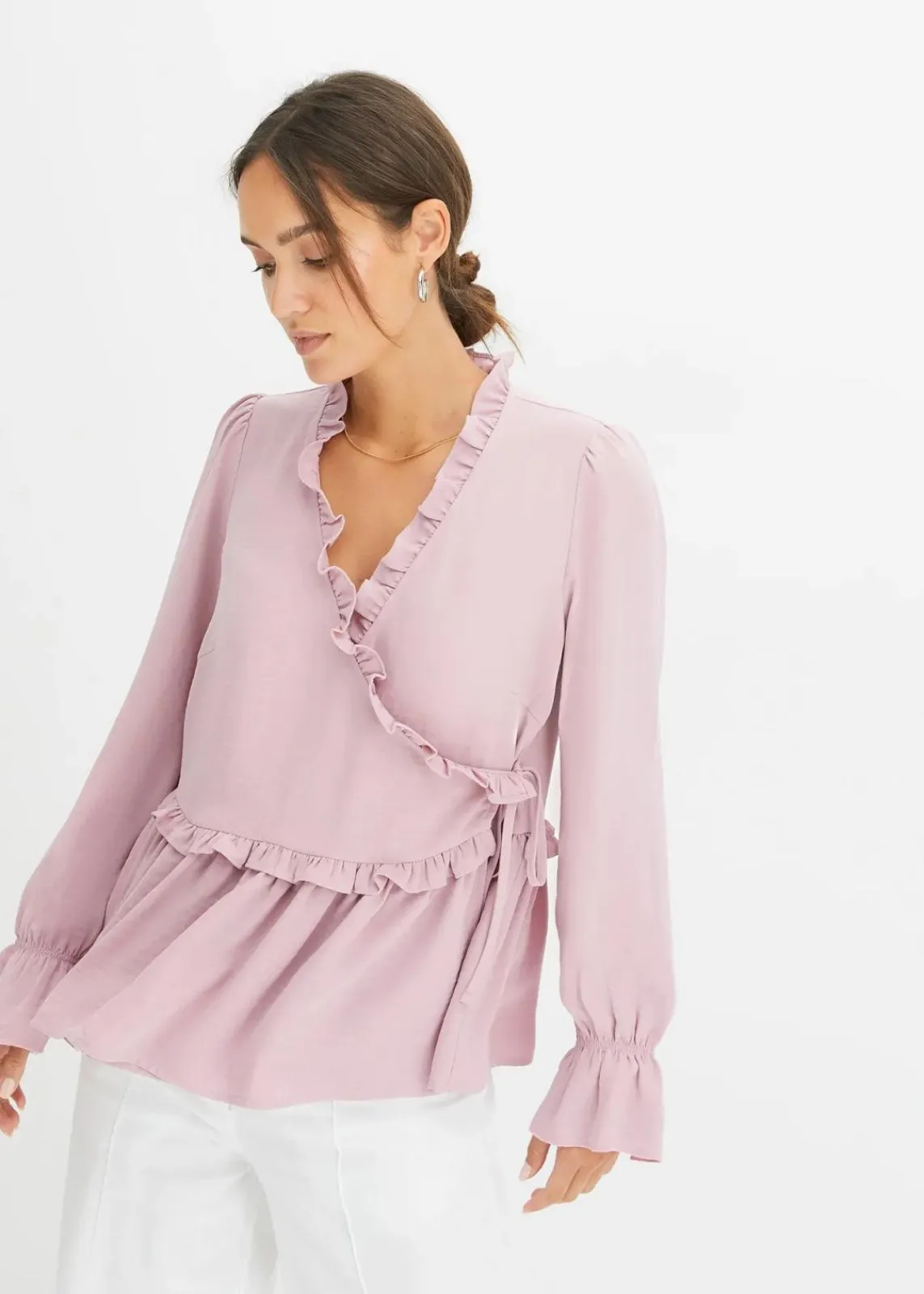 bonprix Blusen & Tuniken|Bekleidung·Jacken & Mäntel|Wickelbluse rosa