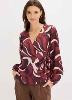 Wickelbluse aus fließendem Satin|bonprix Clearance