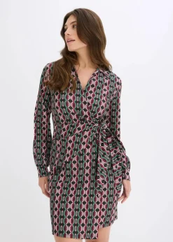 Wickelkleid aus strukturiertem Jersey|bonprix Sale