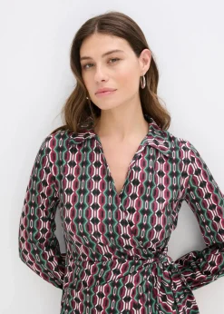 Wickelkleid aus strukturiertem Jersey|bonprix Sale