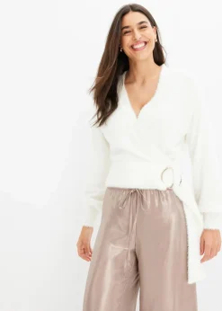 Wickelpullover mit Accessoire|bonprix