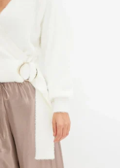 Wickelpullover mit Accessoire|bonprix