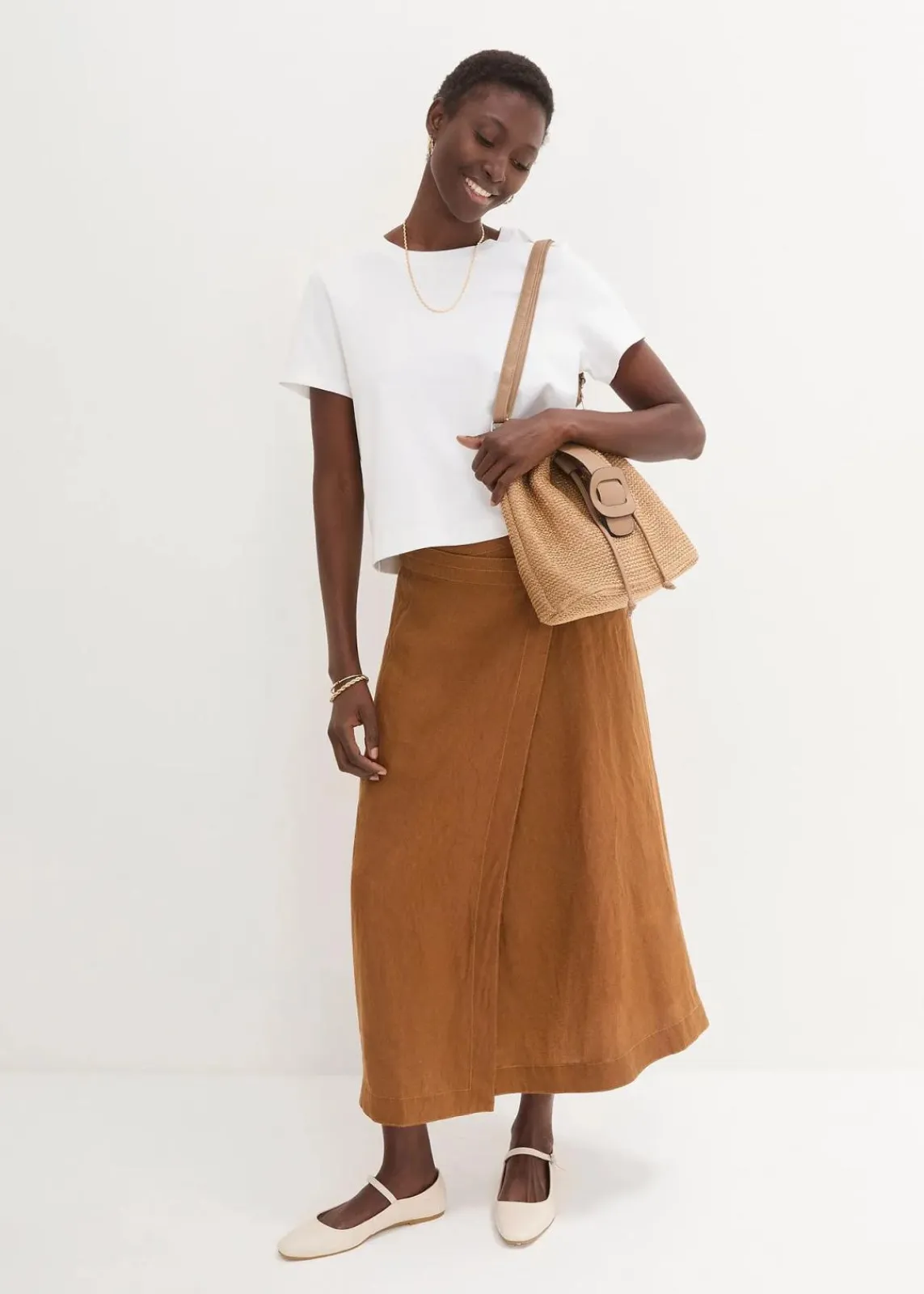 Wickelrock aus reinem Leinen|bonprix Online