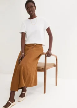 Wickelrock aus reinem Leinen|bonprix Online