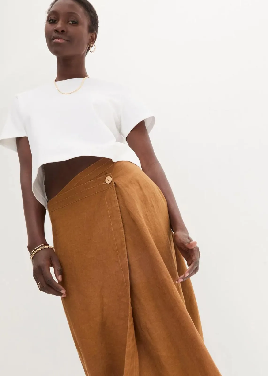 Wickelrock aus reinem Leinen|bonprix Online