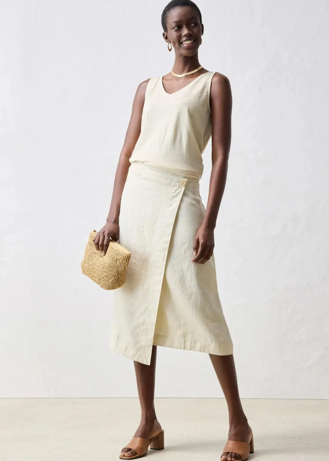 Wickelrock aus reinem Leinen|bonprix Sale