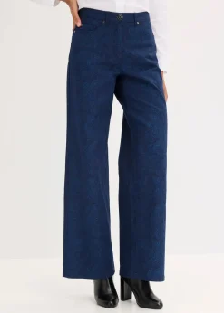 Wide Leg Hose aus Baumwollstretch|bonprix Online