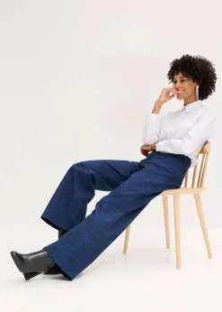 Wide Leg Hose aus Baumwollstretch|bonprix Online
