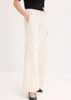 Wide Leg Hose mit Stretch|bonprix Hot