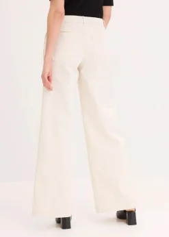 Wide Leg Hose mit Stretch|bonprix Hot