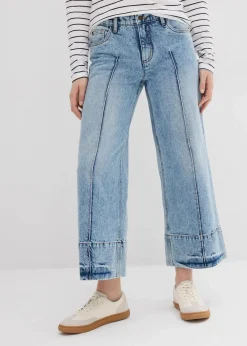 Wide Leg Jeans Mid Waist, cropped|bonprix