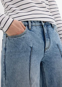 Wide Leg Jeans Mid Waist, cropped|bonprix