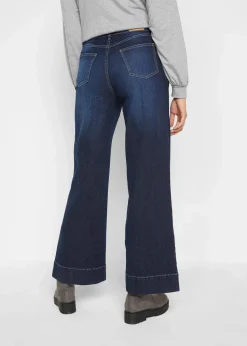 Wide Leg Jeans Mid Waist, Stretch|bonprix Online