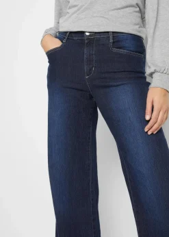 Wide Leg Jeans Mid Waist, Stretch|bonprix Online