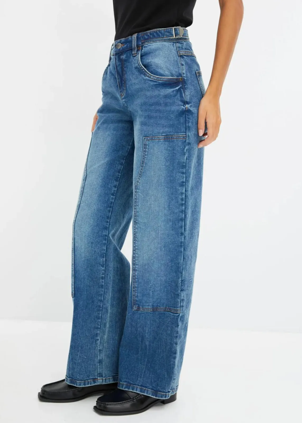 Wide-Leg Jeans Mid Waist|bonprix