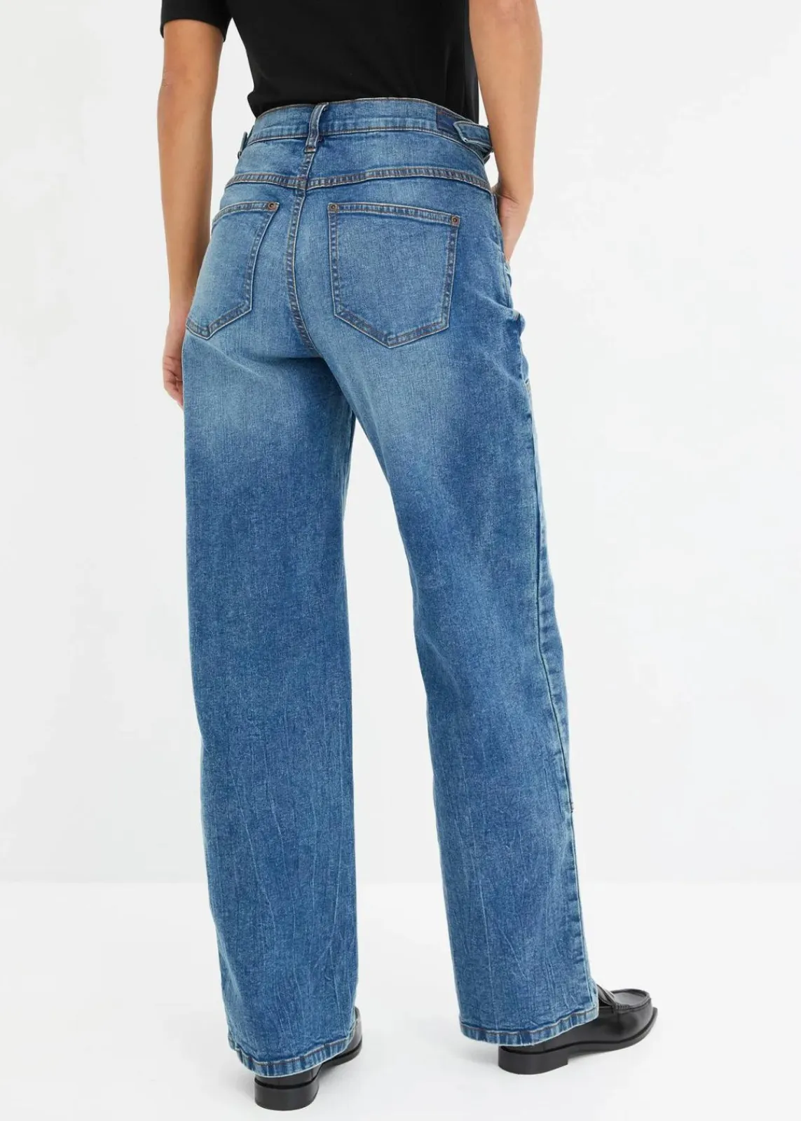 Wide-Leg Jeans Mid Waist|bonprix
