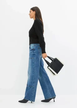 Wide-Leg Jeans Mid Waist|bonprix