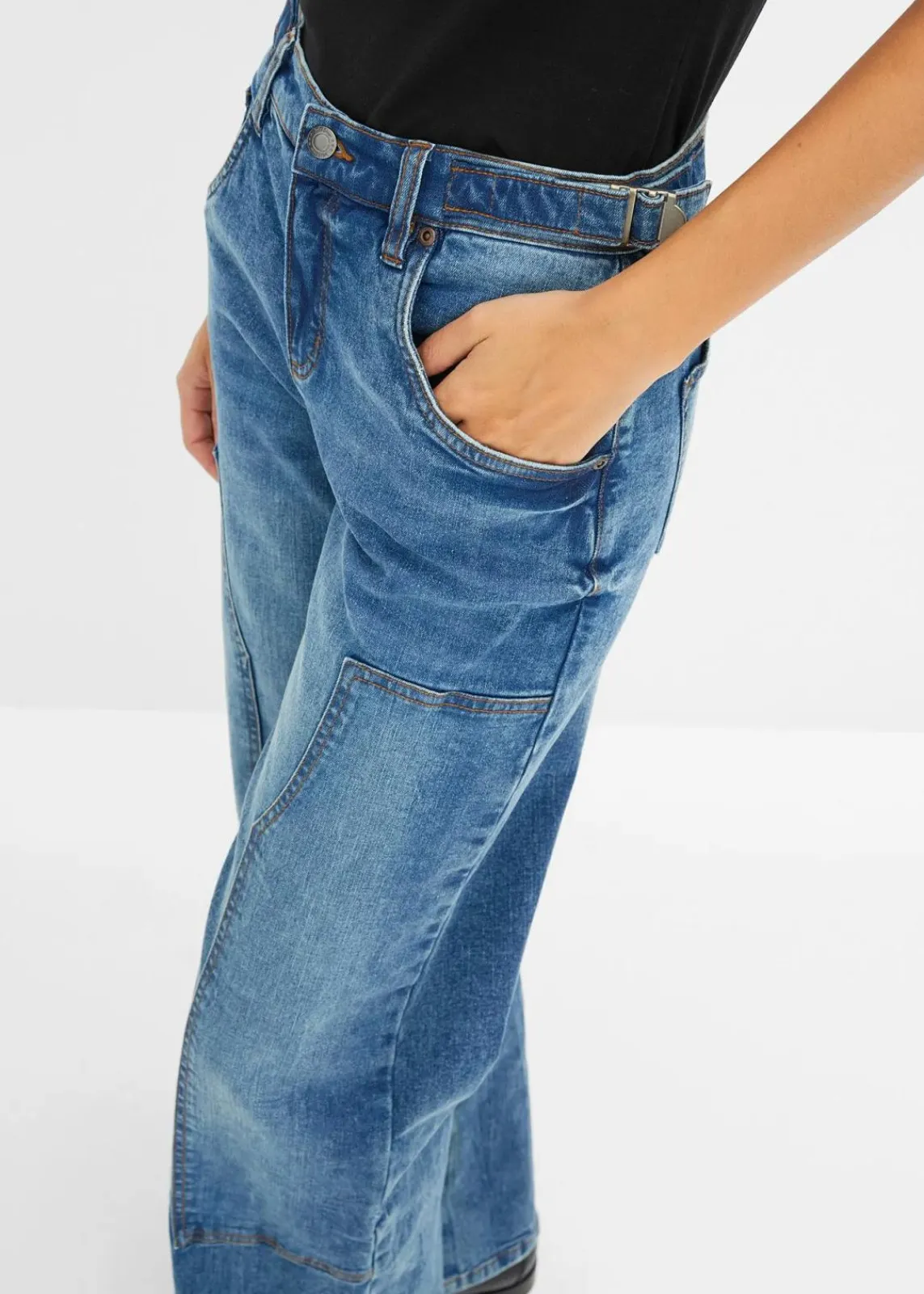 Wide-Leg Jeans Mid Waist|bonprix