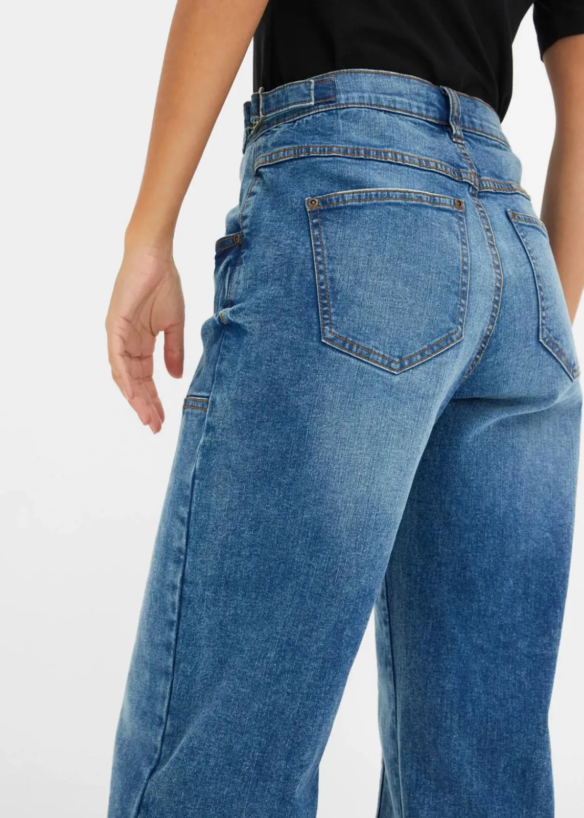 Wide-Leg Jeans Mid Waist|bonprix
