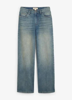 bonprix Jeans|Bekleidung·Shirts & Tops|Wide-Leg-Jeans High Waist hellblau denim used