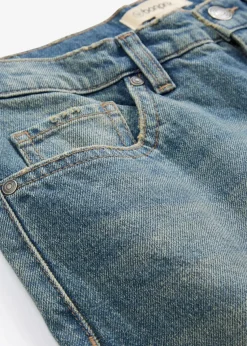 bonprix Jeans|Bekleidung·Shirts & Tops|Wide-Leg-Jeans High Waist hellblau denim used
