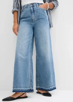 Wide-Leg-Jeans High Waist, cropped|bonprix Hot